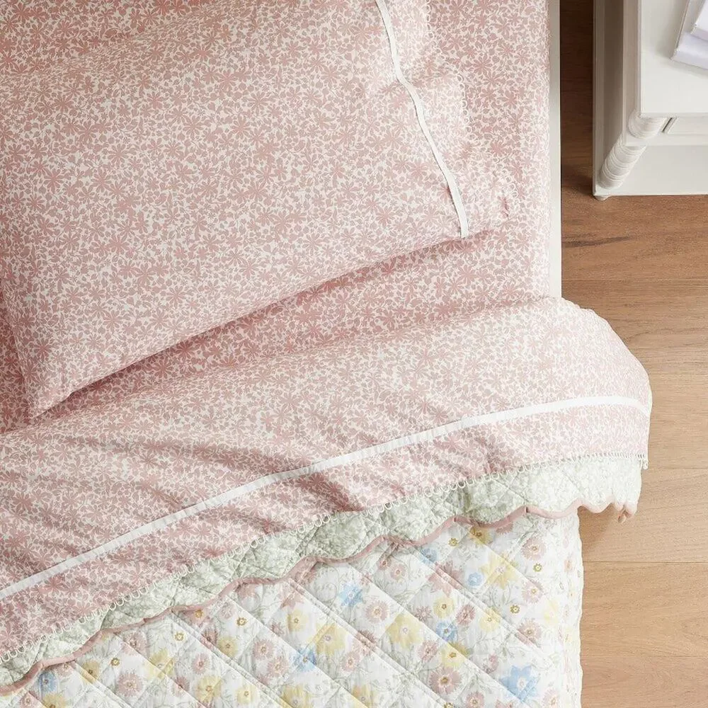 Pottery Barn x Julia Berolzheimer FULL Sheet Set Organic Blooming Floral NWT